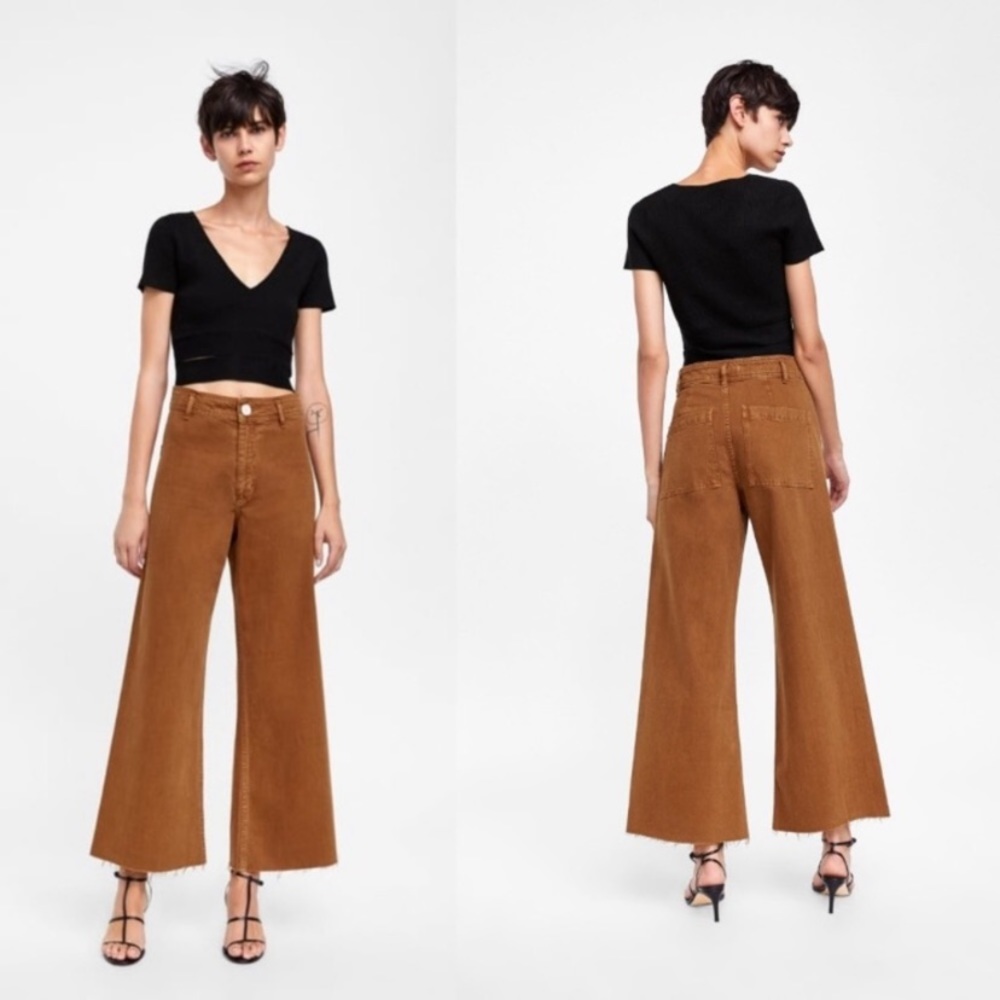 Zara premium marine straight brown jeans